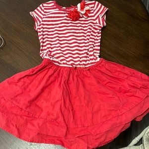 Girls 5-6 striped dress - good condition